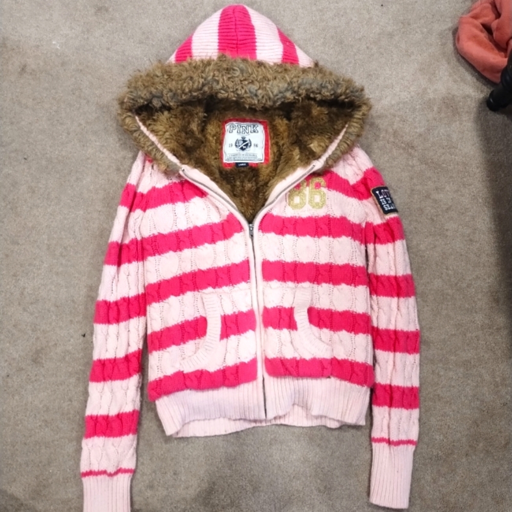 PINK, Large ,Jacket, Faux Fur